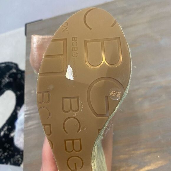 BCBGeneration Metallic Pink Wedges Size 8.5 - Picture 5 of 5